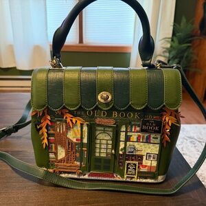 Vendula London The Old Bookshop Green Edition Grab Bag/Crossbody Bag